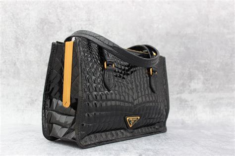 prada black handbags sale|used prada handbags black crocodile.